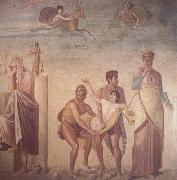 The Sacrifice of Iphigenia,Roman,1st century AD Wall painting from pompeii(House of the Tragic Poet) (mk23), Alma-Tadema, Sir Lawrence